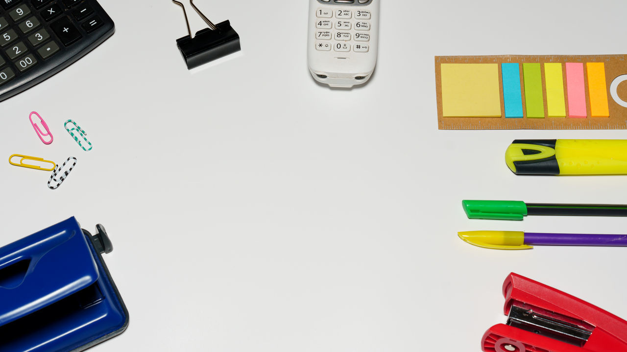 pen, pencil, office supply, office, desk, office supplies, technology, paper clip, computer, furniture, eraser, font, clip, wireless technology, table, communication, indoors, writing instrument, education, no people, computer equipment, business, calculator, book, note pad, laptop, publication, rubber, group of objects, computer mouse