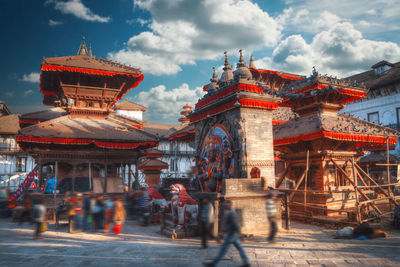 Low angle view of temple against sky