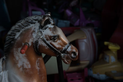 Close-up of a carousel horse