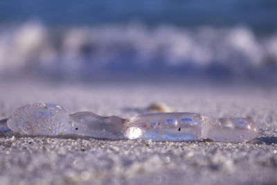 Close-up of sand on beach