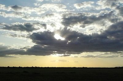 Scenic view of landscape against cloudy sky