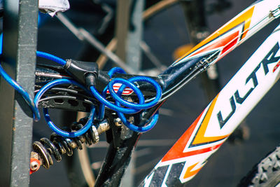 Close-up of bicycle wheel