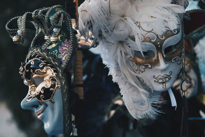 Close-up of masks