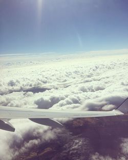 Scenic view of cloudscape seen from airplane window
