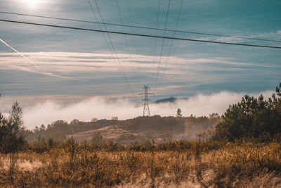 Power line in the mountain