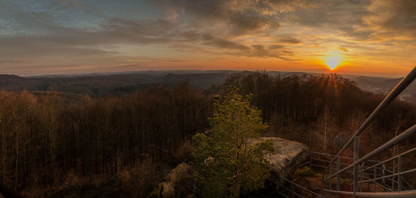 Scenic view of landscape against sky during sunset