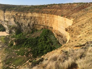 High angle view of rock formations