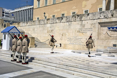 People in traditional building