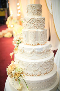 Wedding cake. selective focus. copy space.