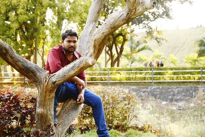 Man sitting in park