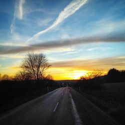 Country road at sunset