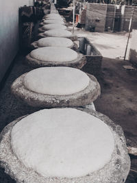 Close-up view of spiral staircase