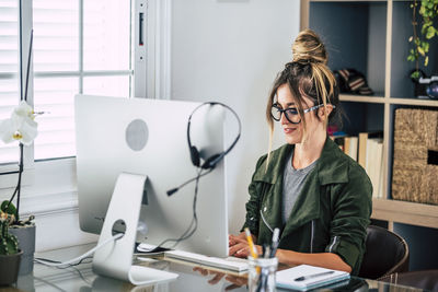 Businesswoman working at office