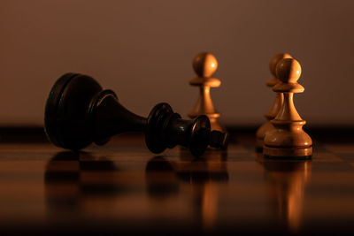 Close-up of chess pieces