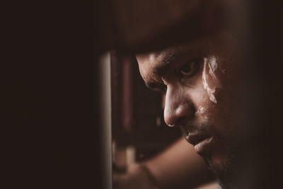 Close-up portrait of man