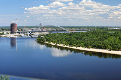 Bridge over river against sky