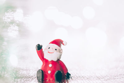 Close-up of stuffed toy on snow