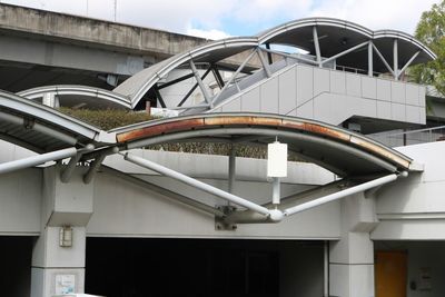 Low angle view of modern building against sky