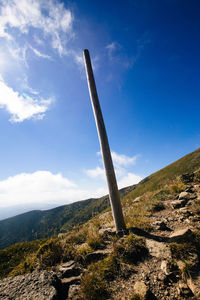 Scenic view of landscape against blue sky