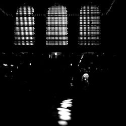 View of illuminated people at night