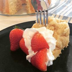 Close-up of dessert in plate on table