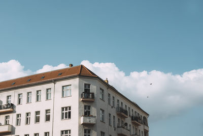 Low angle view of houses against sky