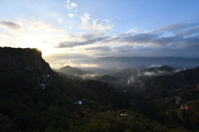 Scenic view of landscape against sky during sunset