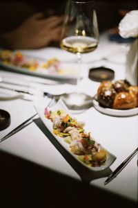 Close-up of food on table