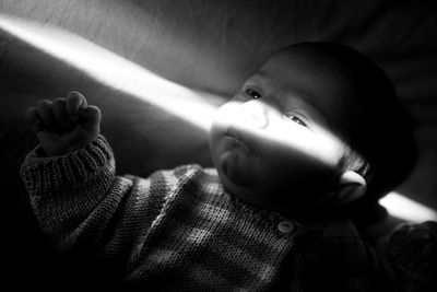 Close-up portrait of cute baby girl