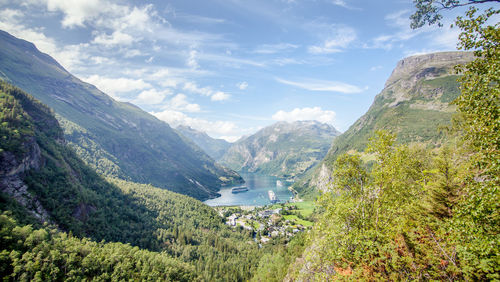 Scenic view of mountains against sky