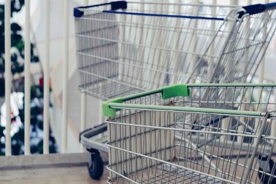 Shopping cart in cage