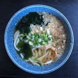 High angle view of food in bowl