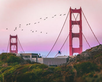 View of suspension bridge