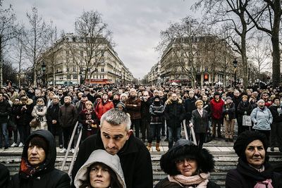 Group of people against the sky