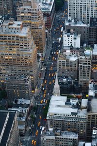 High angle view of city street