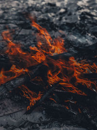 Close-up of bonfire