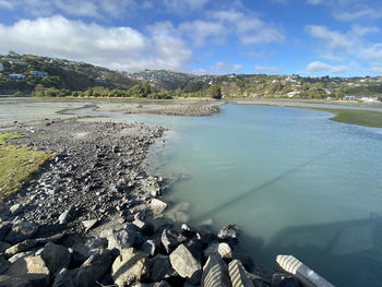 Scenic view of river against sky