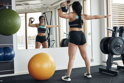 Woman training in gym