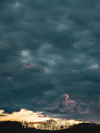 Scenic view of dramatic sky during sunset