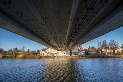 Bridge over river against sky