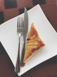 Close-up of food in plate on table