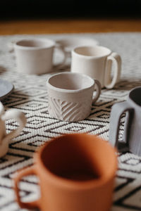 Close-up of coffee cup on table