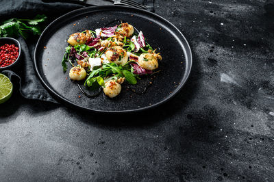 High angle view of salad in plate