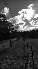 Scenic view of landscape against cloudy sky