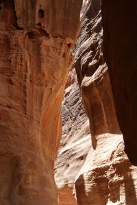 Low angle view of rock formation