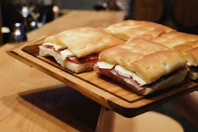 Close-up of breakfast on table
