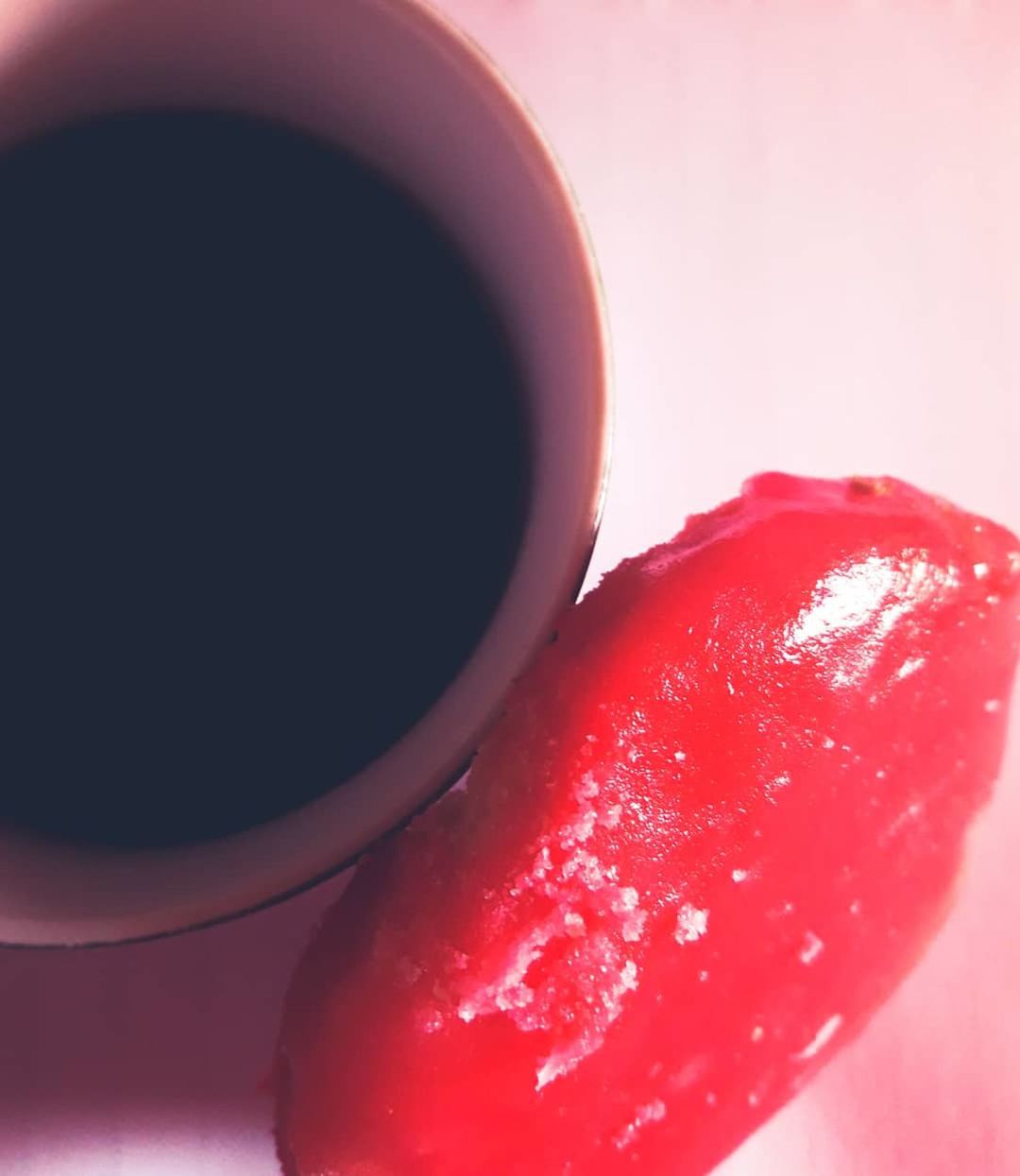 food and drink, red, indoors, drink, freshness, close-up, refreshment, cup, still life, food, no people, mug, high angle view, wellbeing, healthy eating, coffee cup, coffee, hot drink, pink color, coffee - drink, tea cup