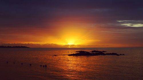 Scenic view of sea during sunset