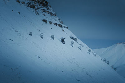 High angle view of snow covered landscape