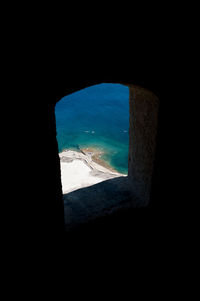 Scenic view of sea against blue sky